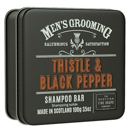 The Scottish Fine Soap Thistle & Black Pepper Shampoo Bar 100g The Scottish Fine Soap Thistle & Black Pepper Shampoo Bar 100g