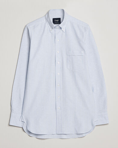 Drake's Striped Oxford Button Down Shirt Blue/White