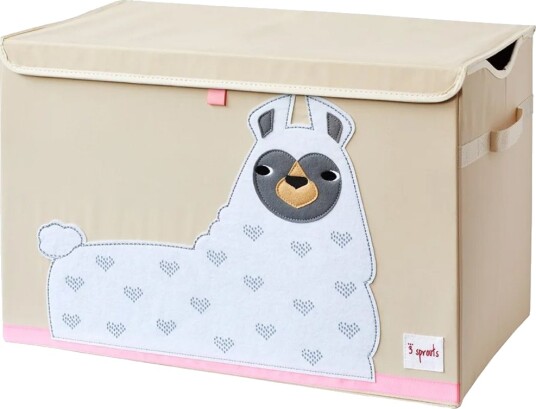 3 Sprouts Oppbevaringsboks M. Lokk 61x37x38 Cm Lama Onesize Oppbevaring Beige Hvit