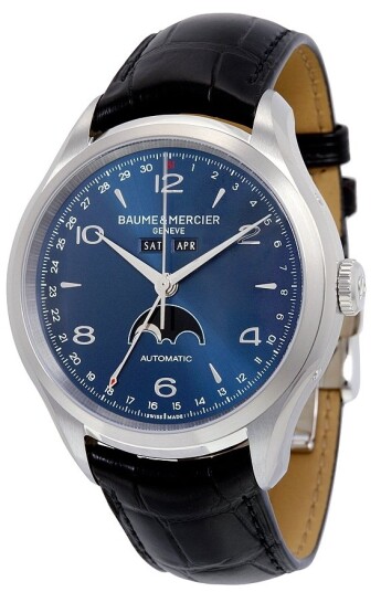 Baume & Mercier Herreklokke MOA10057 CLIFTON Blå/Lær Ø43 mm