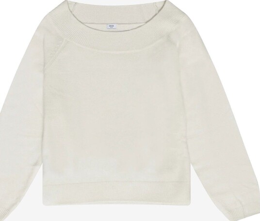 Mango Teen Boat Neck Sweater   NATURAL WHITE   M