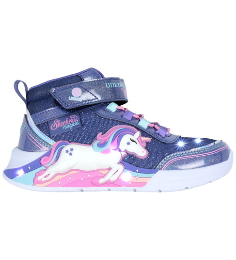 Skechers Støvler m. Lys Unicorn Chaser Navy/Multi Skechers 28 Støvler Blå Lilla Rosa