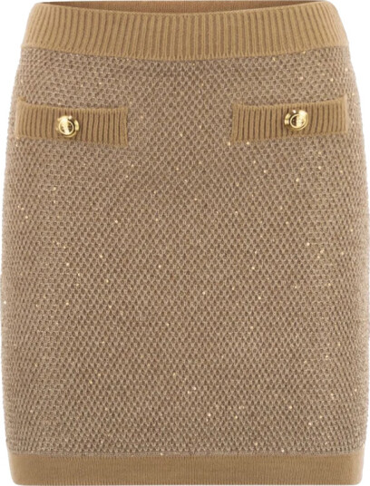 Elisabetta Franchi Dame Skjørt Beige M,