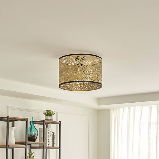 Lindby Yonah taklampe metall svart gull Lindby Yonah taklampe metall svart gull