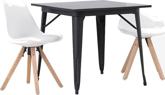 Venture Home Spisegruppe Tempe med 2 stk stoler Zeno Svart
