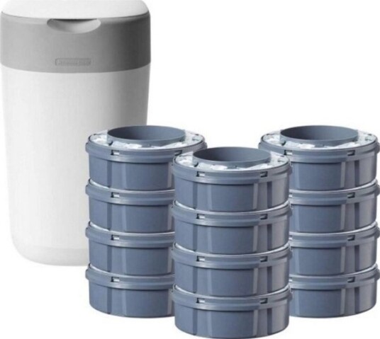 Tommee Tippee Vri Og Klikk Avansert Bliebeholder Og 12 Stk. Patronsett Hvit