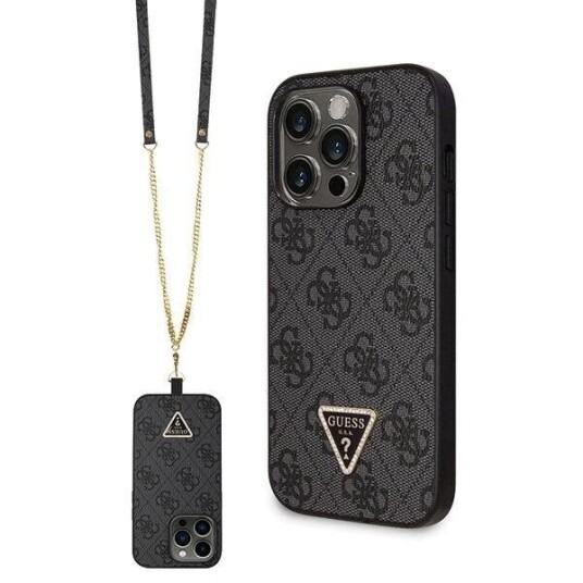 Guess iPhone 14 Pro Deksel med Metal Logo Svart Crossbody