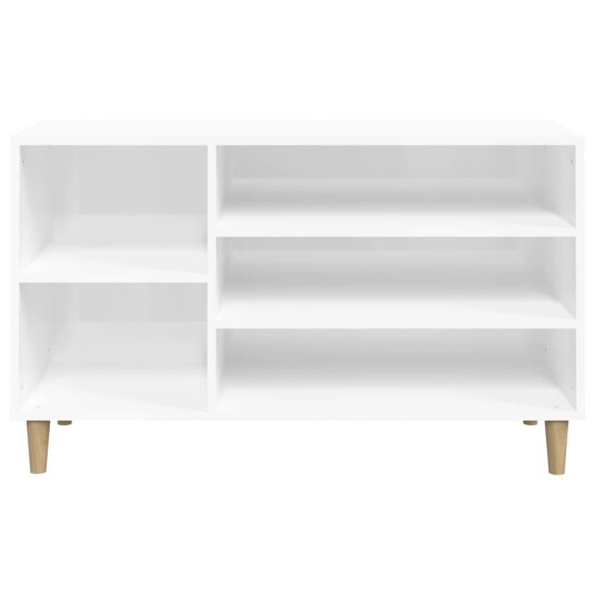 vidaXL Skoskap h?yglans hvit 102x36x60 cm konstruert tre