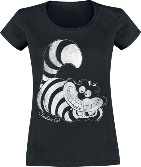 Alice in Wonderland - Disney T-skjorte - Cheshire Cat - S til XXL - Damer - svart Alice in Wonderland - Disney T-skjorte - Cheshire Cat - S til XXL - Damer - svart