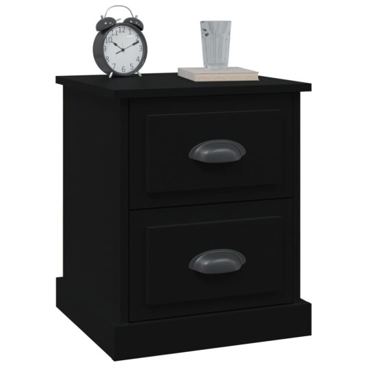 vidaXL Nattbord 2 stk svart 39x39x47,5 cm konstruert tre