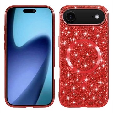 iPhone Air Galvanisert glitter deksel MagSafe kompatibel rød