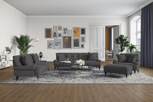 Loveseat Webber Mørkgrå|Krom