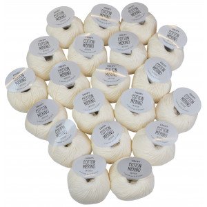 Drops Cotton Merino Garnpakke Unicolor 01 Natur  20 stk  Drops Cotton Merino Garnpakke Unicolor 01 Natur  20 stk