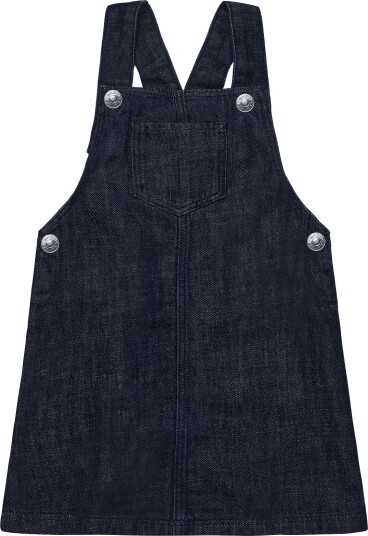 Mango Pocket Denim Pinafore Dress OPEN BLUE 98
