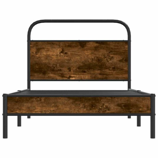Sengeramme uten madrass røkt eik 90x190 cm konstruert tre 8721158564429