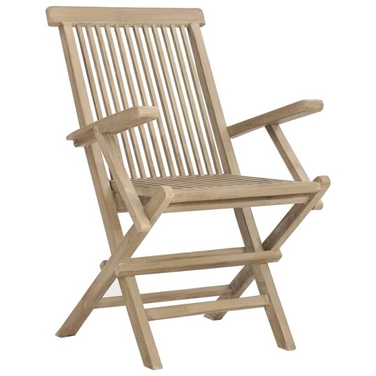 Klappstoler 2 stk grå 56x61x89 cm heltre teak Klappstoler 2 stk grå 56x61x89 cm heltre teak