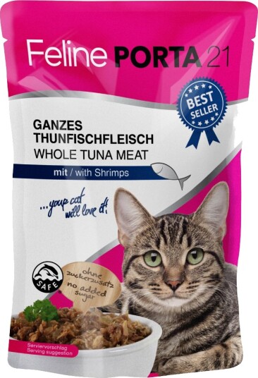 Feline Porta 21 Porsjonsposer Tunfisk Med Reker 24 X 100 G