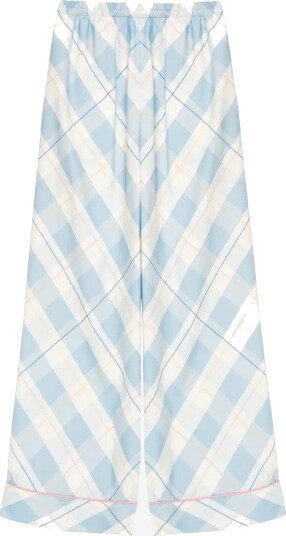 Sleeper Pastelle Oversized Pants In Blue Plaid - WHITE&BLUE - M