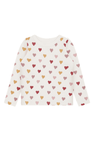 Hust & Claire Abba Hearts ull/bambus trøye til barn off white 128