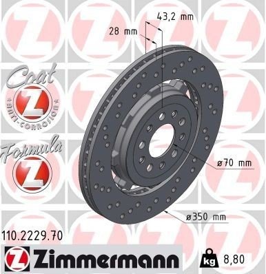 ZIMMERMANN 110.2229.70 Bremseskive