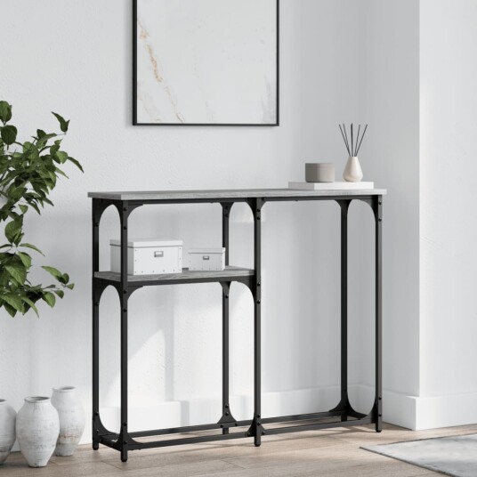 Konsollbord grå sonoma 90x22,5x75 cm konstruert tre 8720845420444