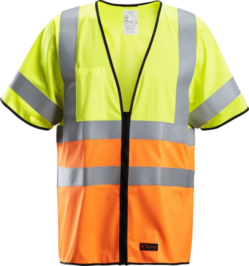Snickers Workwear Varselvest 4361-6655 Gul/Oransje, Flammehemmende XL Snickers Workwear Varselvest 4361-6655 Gul/Oransje, Flammehemmende XL