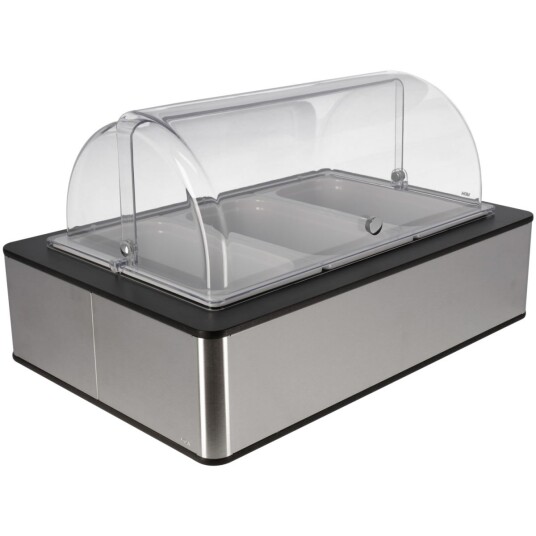 VEGA Buffetsystem komplett Fundale antrasitt 10 cm melamin hvit 3 x GN 1/3; Størrelse GN 1/1, 63x42.5x27.4 cm (LxBxH); Antrasitt/Transparent/Hvit; Rektangulær