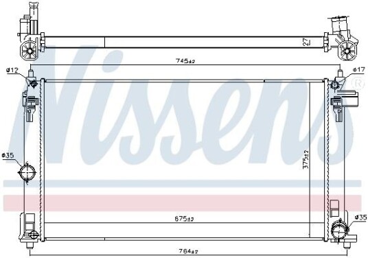 Radiator, motorkjøling NISSENS 607154