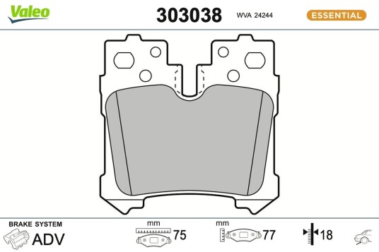 VALEO 303038 Bremseklosser