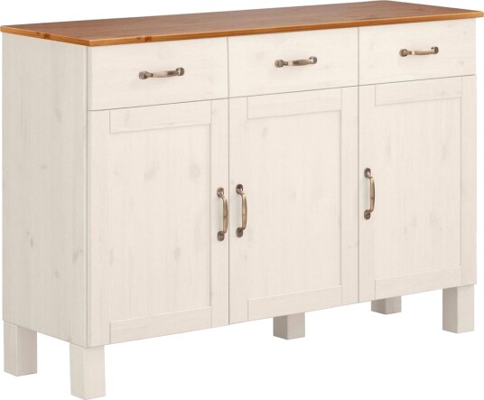 Sideboard og skjenk Loft24 Skjenk Alby 125x38x85 cm hvit/honning Vit,Natur Sideboard og skjenk Loft24 Skjenk Alby 125x38x85 cm hvit/honning Vit,Natur