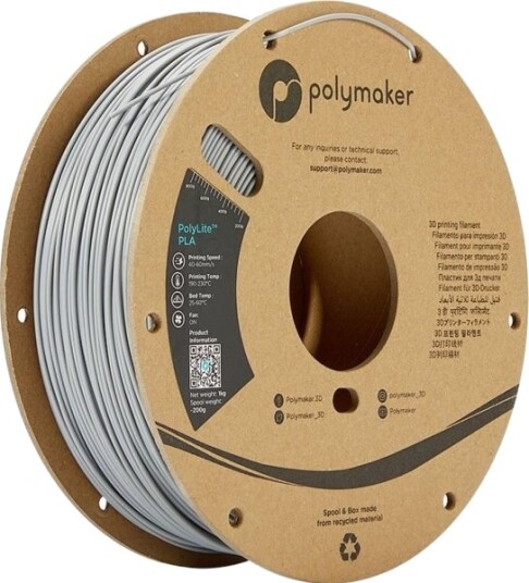 Polmask Polymaker Polylite Pla 1 Kg 1.75 Mm Grå