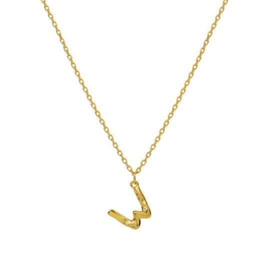 Alphabet Necklace W Forgylt Sølv Sterling 925 40 42.5 45 cm Alphabet Necklace W Forgylt Sølv Sterling 925 40 42.5 45 cm