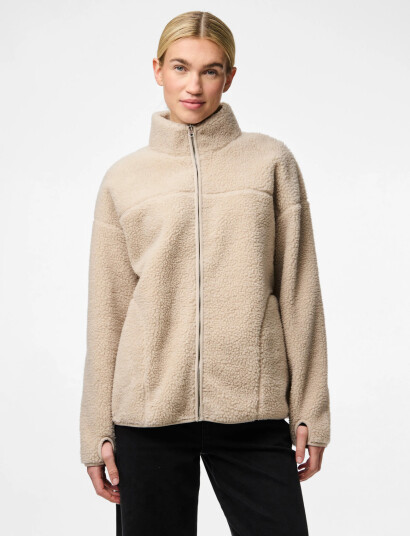 Pieces Pcsadia Ls Teddy Jacket Noos Bc Beige XXS Pieces Pcsadia Ls Teddy Jacket Noos Bc Beige XXS