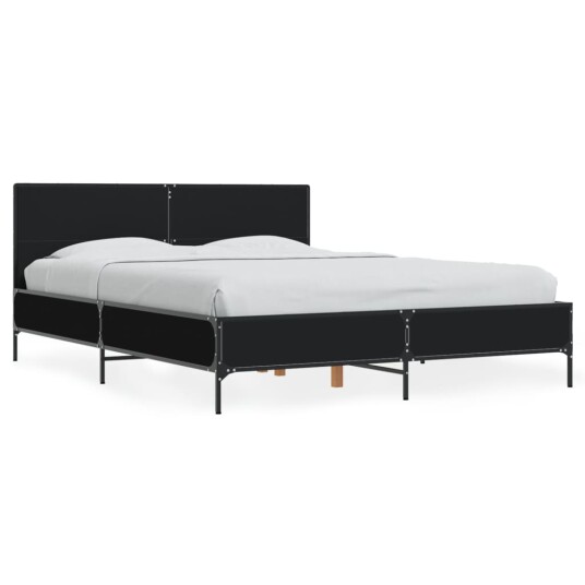  Sengeramme svart 135x190 cm konstruert tre og metall 8721102613234