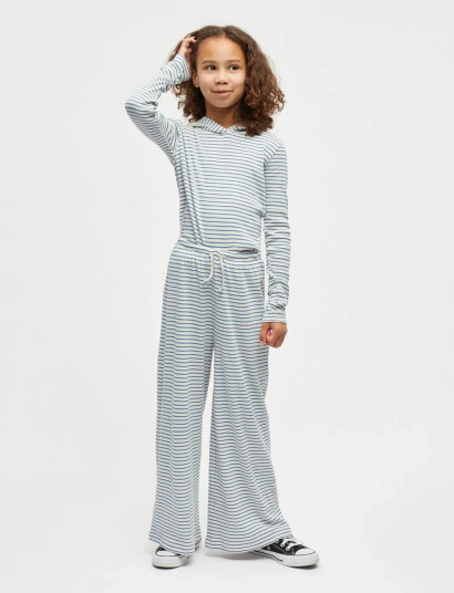 Mads Nørgaard 2X2 Cotton Stripe Tally Hoodie Blue 140 Mads Nørgaard 2X2 Cotton Stripe Tally Hoodie Blue 140