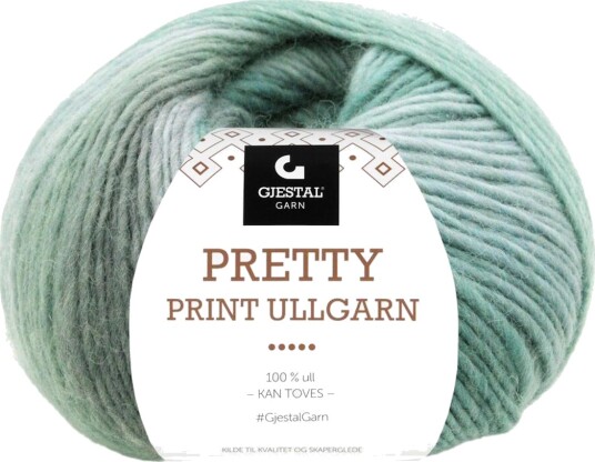 Gjestal Pretty Print Ullgarn Aquafarget 511 100 g Gjestal Pretty Print Ullgarn Aquafarget 511 100 g