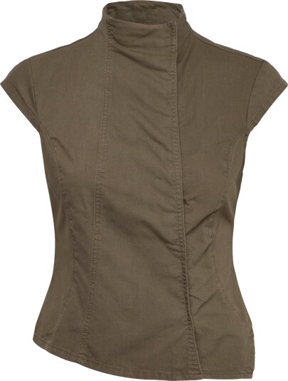 Weekday Structured Asymmetric Cotton Top Khaki green 38 Weekday Structured Asymmetric Cotton Top Khaki green 38