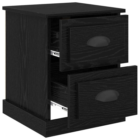  Nattbordskap 2 pcs Svart eik 39 x 39 x 47.5 cm Konstruert tre