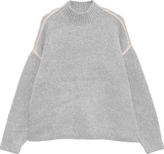 Vero Moda Polohals Vmboom Ls Highneck Piping Pullover Grå