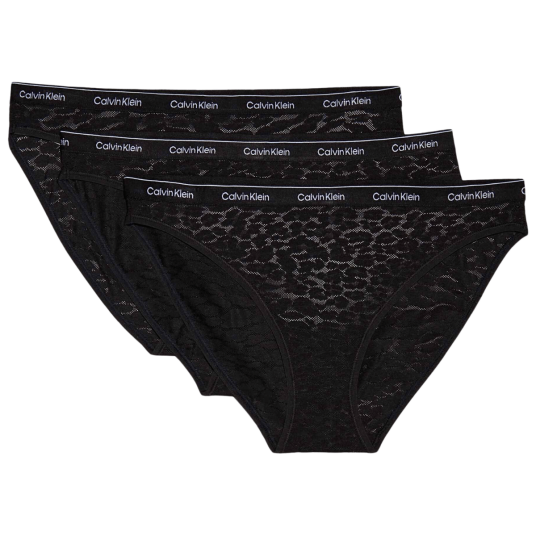 Calvin Klein Truser 3P Modern Lace Bikini Svart polyamid Small Dame Calvin Klein Truser 3P Modern Lace Bikini Svart polyamid Small Dame