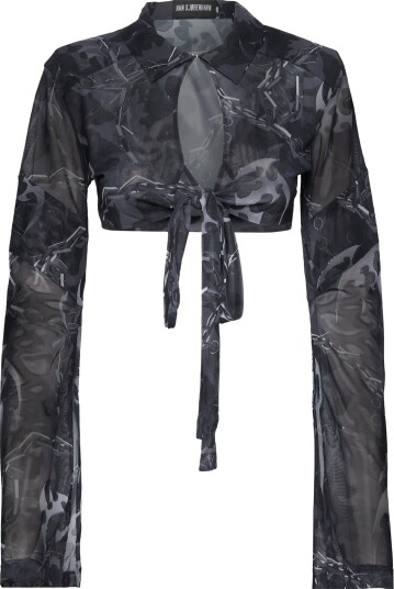 HAN Kjøbenhavn Camo Mesh Wrap Top Grey 36 HAN Kjøbenhavn Camo Mesh Wrap Top Grey 36