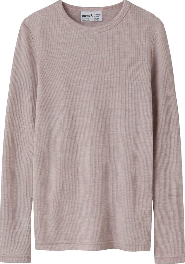 Name It Termisk topp nknWax Wool Rib LS Rosa
