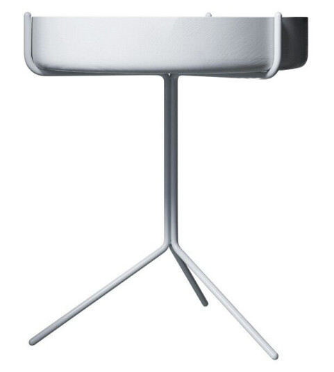 Swedese Drum bord ask hvit lasur, h.46 cm, hvitt stativ