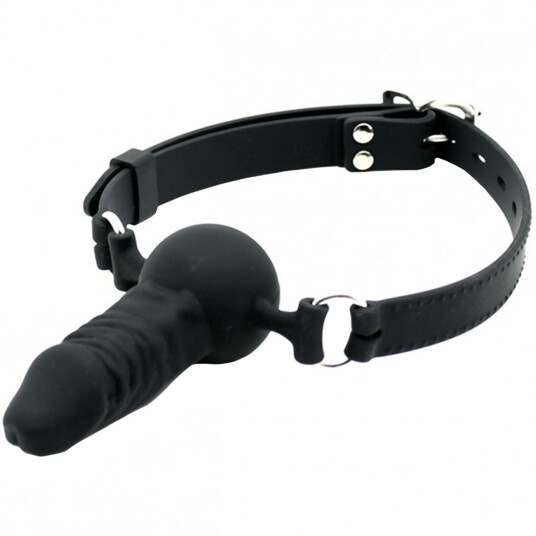 Rimba Silikon Gag med Dildo      - Svart
