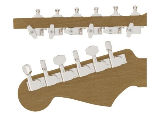 Hipshot Guitartunerupgrade Kit 6inl Classic Closed, Bassside, Stag, Nk