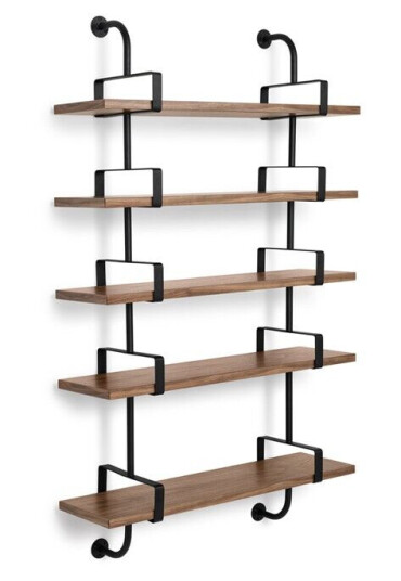 Gubi Demon vegghylle 5 etasjer walnut, 95 cm