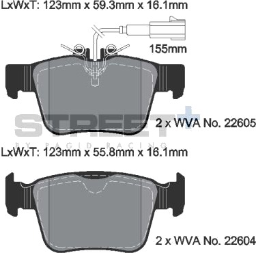 PAGID Racing T8016SP2001 Bremseklosser PAGID Racing T8016SP2001 Bremseklosser