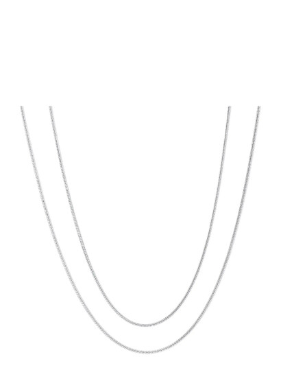 TIMI OF SWEDEN Silvia Double Snake Chain Necklace Stainless Ste Silver One Size 45 cm TIMI OF SWEDEN Silvia Double Snake Chain Necklace Stainless Ste Silver One Size 45 cm