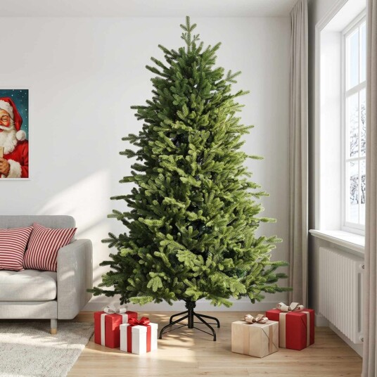 vidaXL Kunstig sammensatt juletre 210 cm PVC og metall Grønn