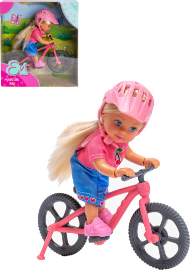 Evi Love Dukke Med Sykkel 12 cm